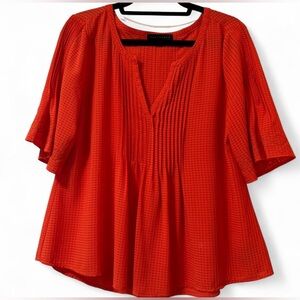 Sanctuary Pleated Top - Red Orange